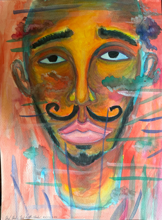 "Head in the Clouds" in watercolor
